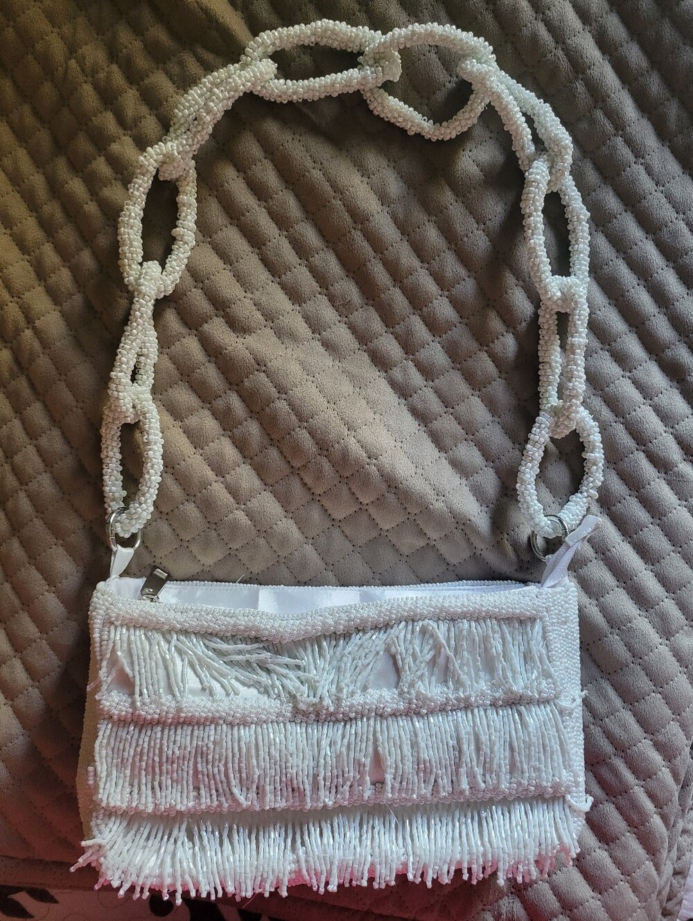 New White Hand Beaded Puse Made In India